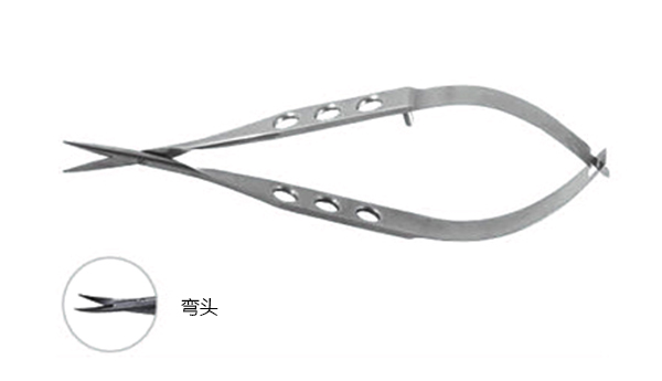 角膜剪 12cm、彎/直鈍、扁柄