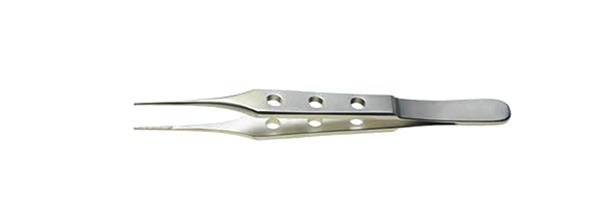 眼科鑷 8.5CM 無(wú)鉤網(wǎng)紋 寬0.8 三孔