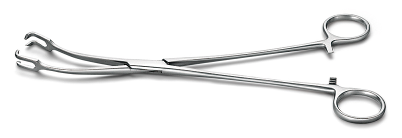 子宮夾持鉗 左彎雙爪型（固定子宮）